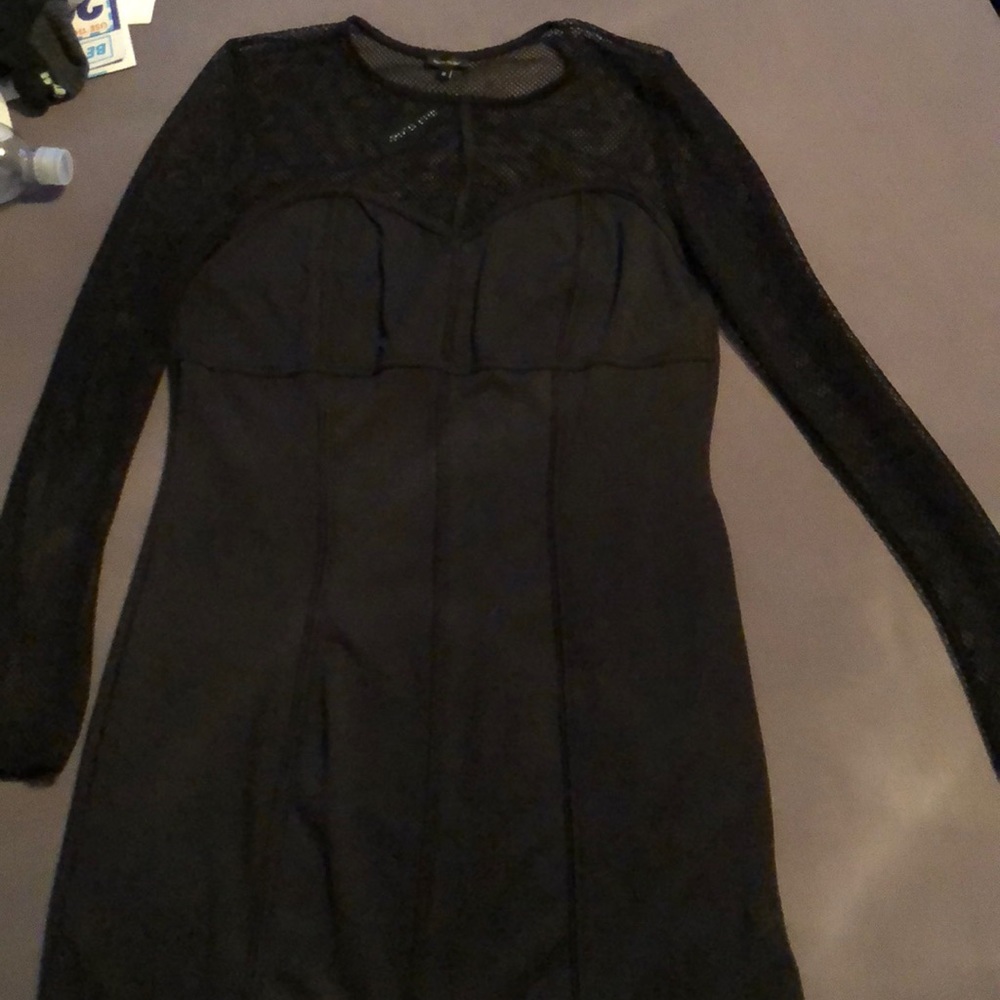 River Island Black Mesh fishnet dress size 14